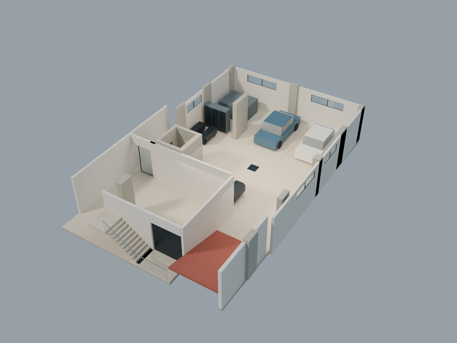 Basement cutaway · architect baseline